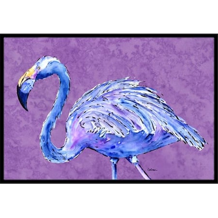 Carolines Treasures Carolines Treasures 8874JMAT 24 x 36 in. Flamingo On Purple Indoor Or Outdoor Doormat 8874JMAT